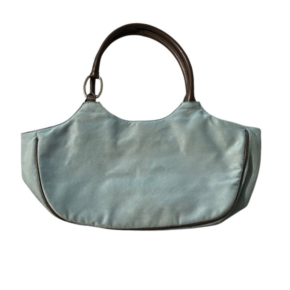 Estée Lauder women's blue suede like shoulder bag - Picture 2 of 3